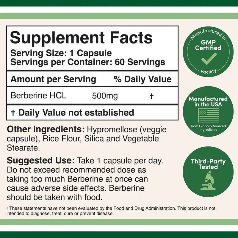 Berberine 500 mg 60 Kapsül