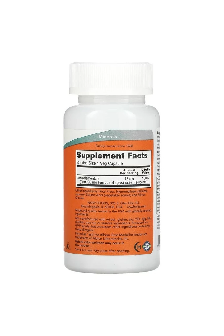 IRON Demir, 18 mg, 120 veg. Kapsül.usa menşei.dmmedicine'den