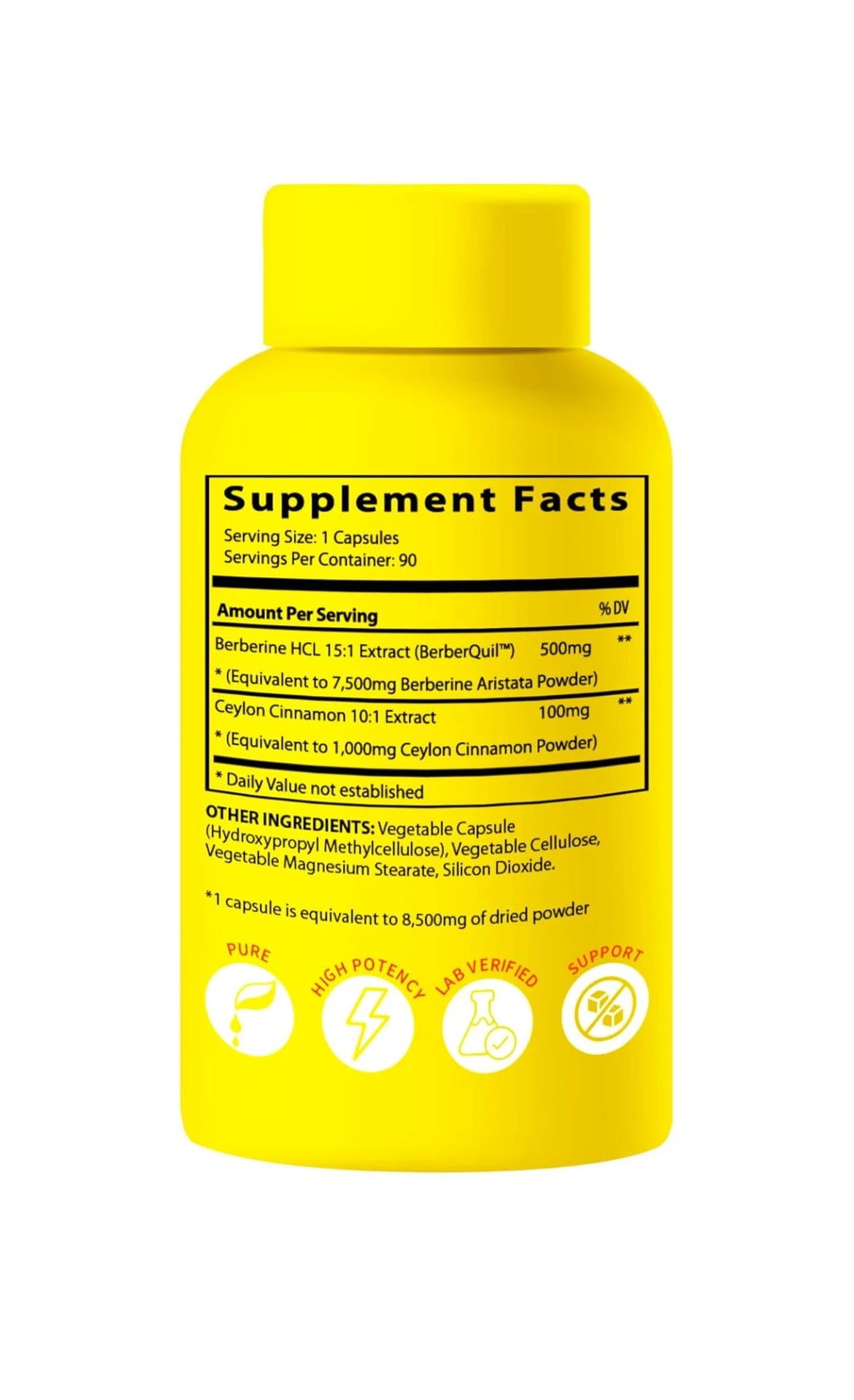 Berberine 8,500 mg per Capsule + Ceylon Cinnamon