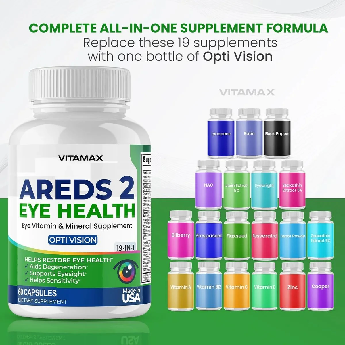 Areds 2 Health Eye Health Opti vision 19 in 1 60 Kapsül