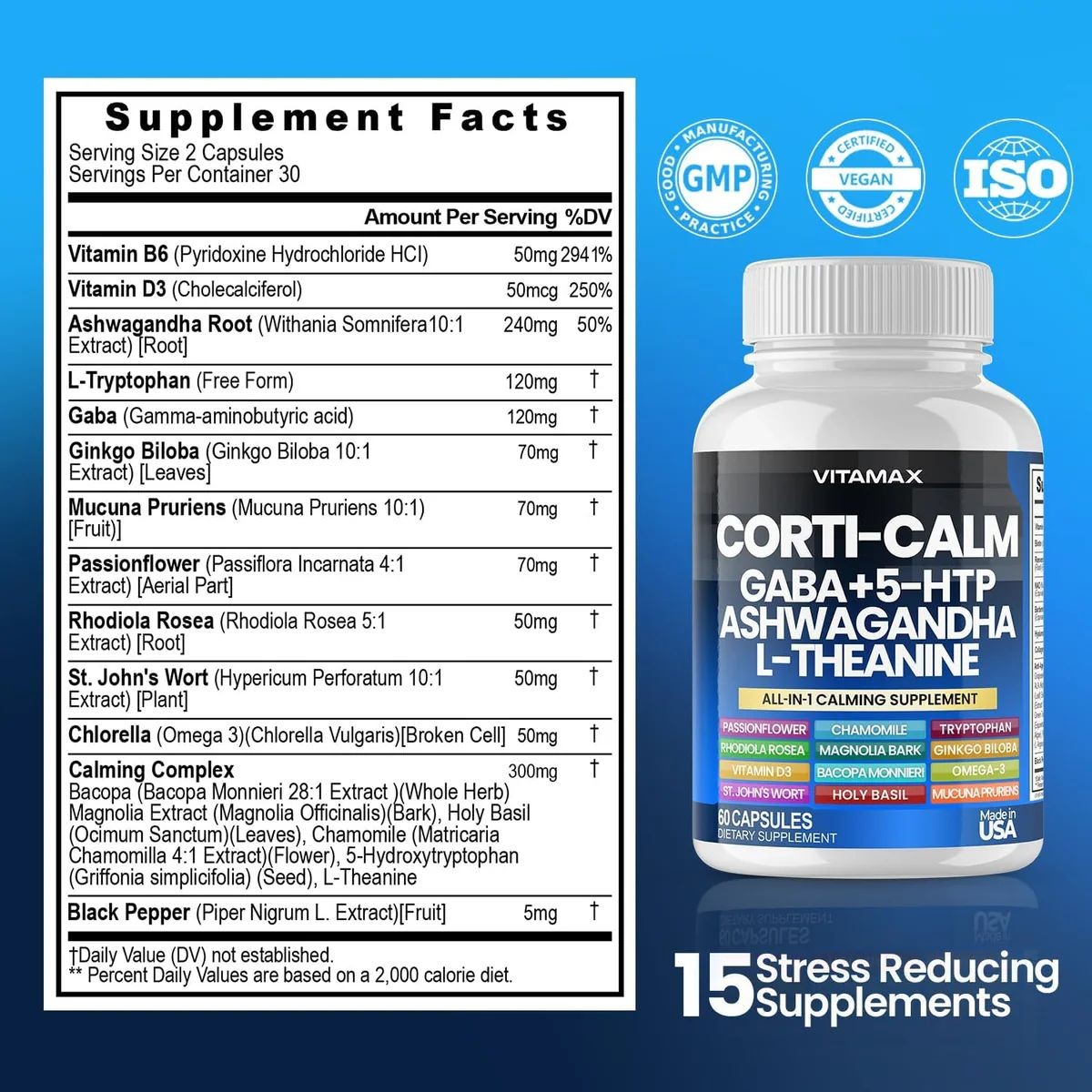 Corti Calm Gaba + 5-Htp Ash. L-Theanine 60 Kapsül