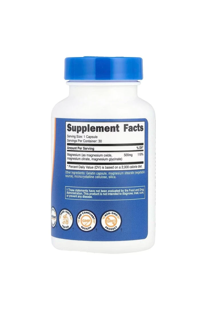 Magnezyum Kompleksi, 500 mg, 30 Kapsül