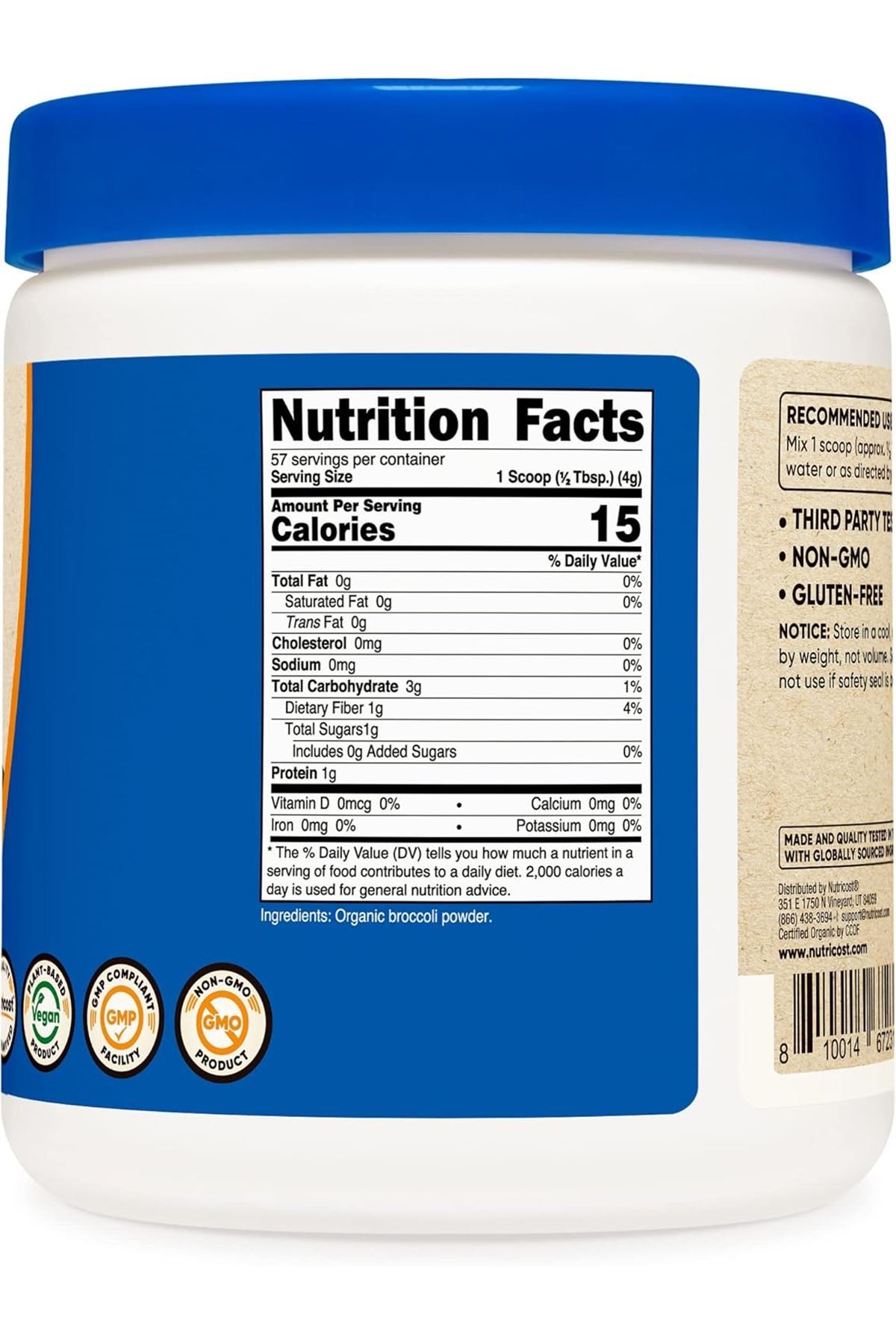 Nutricost Broccoli Powder Organic 8 Oz