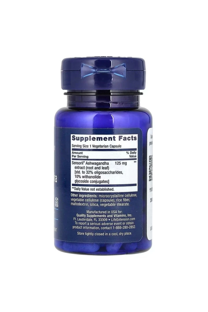 Life Extension Optimized Ashwagan. 60 vegetarian capsules