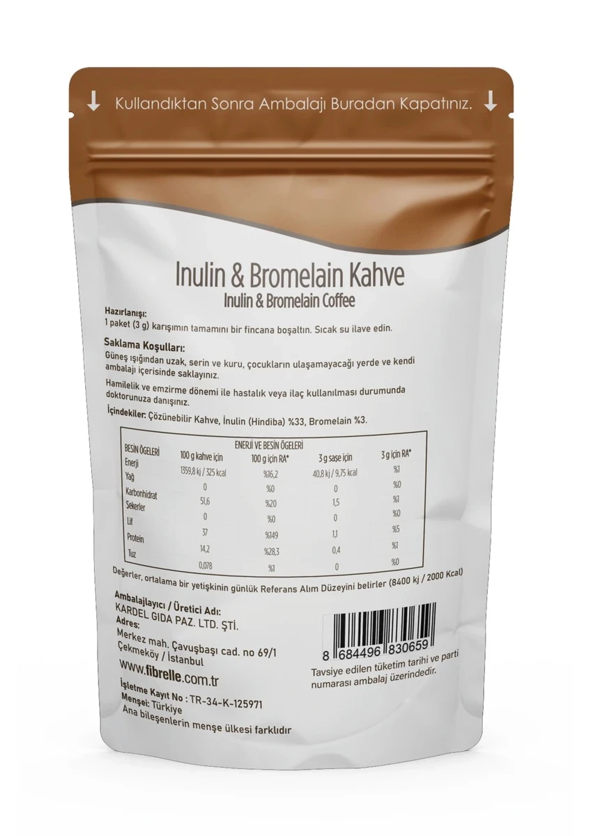 Inülin-Bromelain Kahve Detox 60 Adet 3gr Saşe 180G