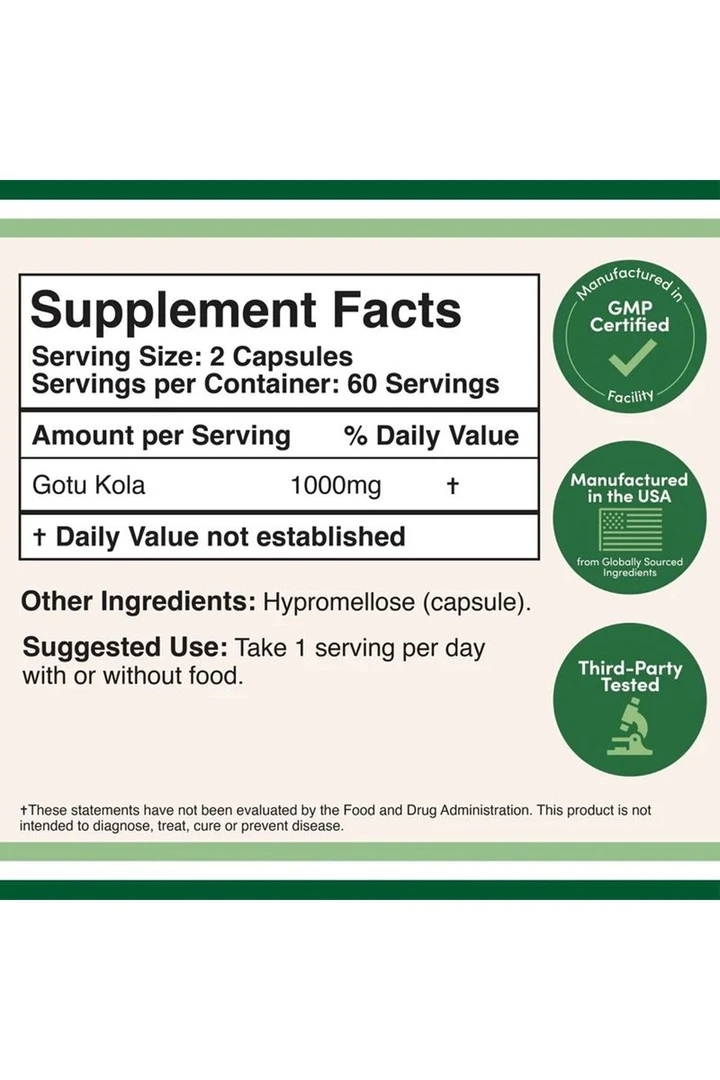 Gotu Kola 1000mg 120 Kapsül
