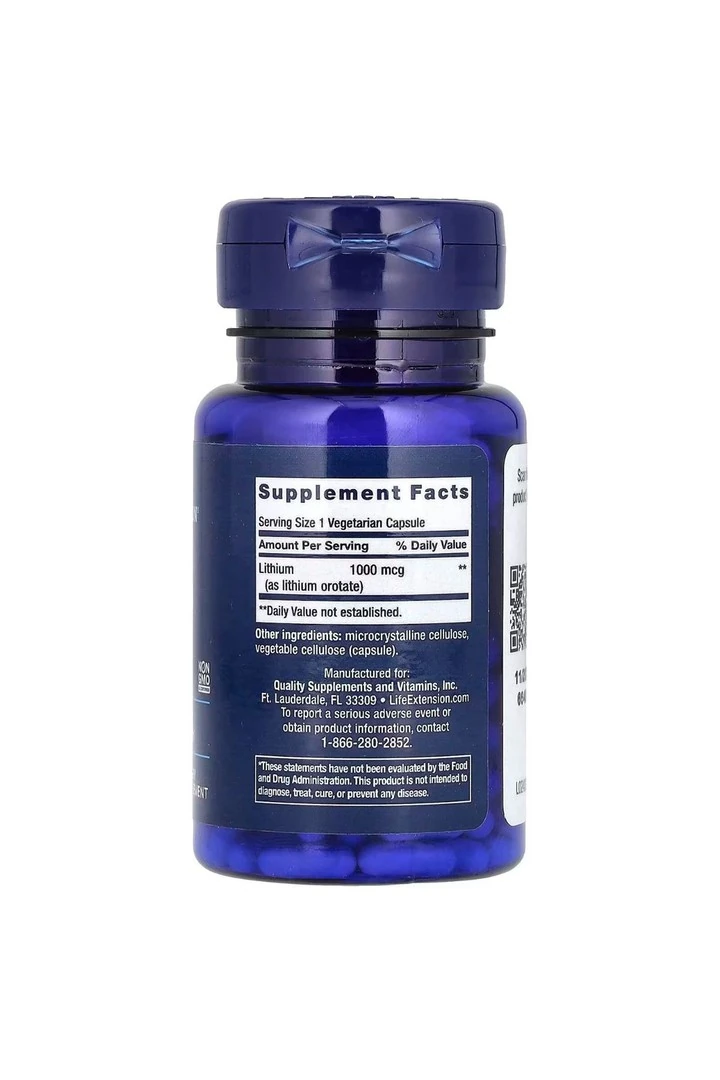 Life Extension Lithium 1000 Mcg 100 Vegetarian Kapsül
