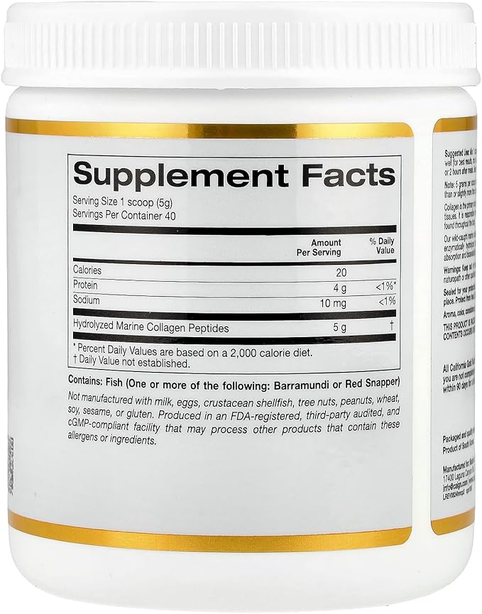 Collagen Peptides Powder with Hyaluronic Acid, Support for Healthy Hair, Skin, Nails, 7.05 oz (200 g)