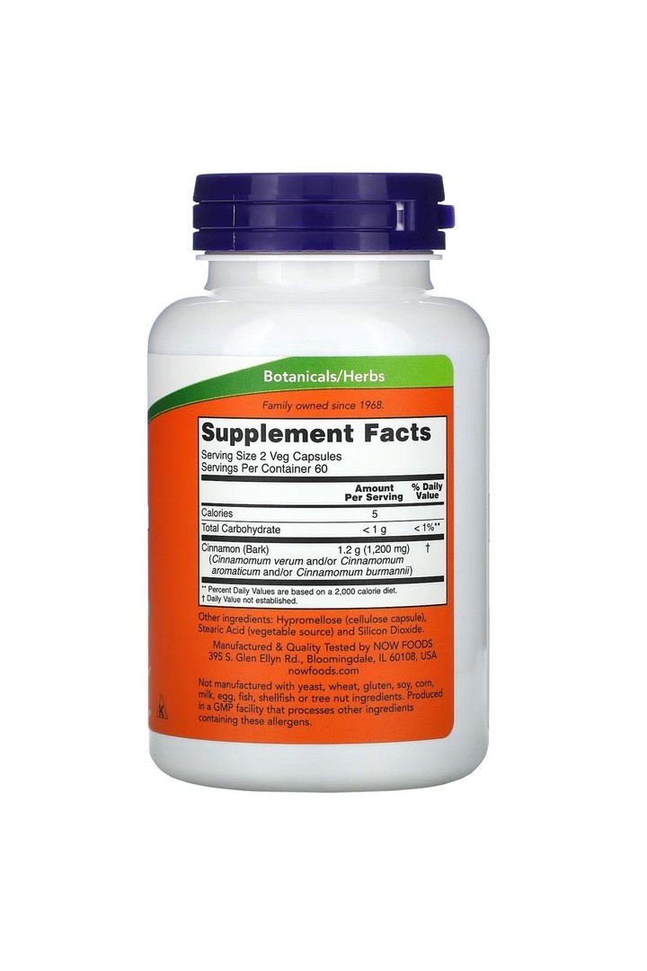 Cinnamon Bark 600 mg 120 Bitkisel Kapsül