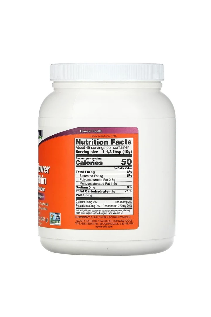 Sunflower Lecithin Pure Powder 454gr - usa menş.