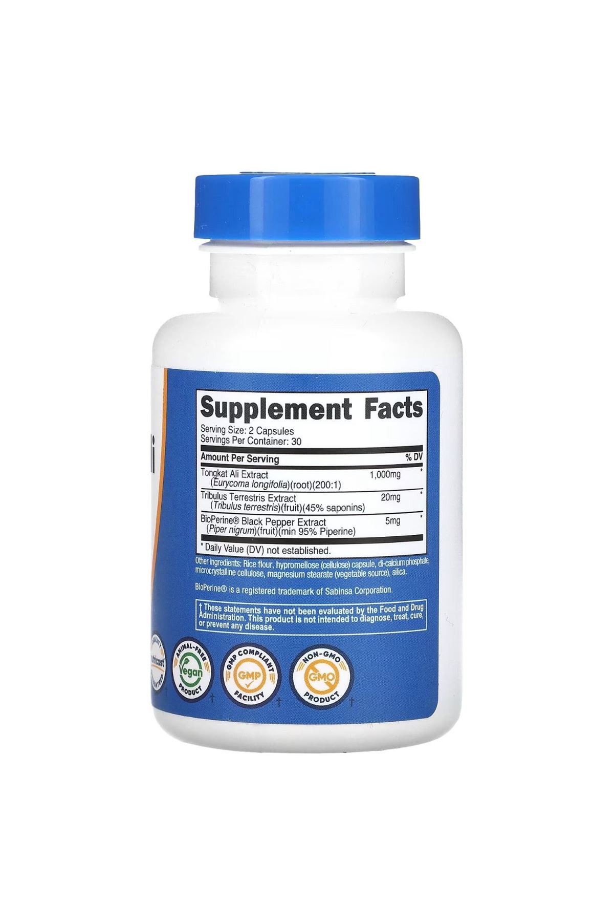 Nutricost Tongkat Ali, 200:1 Extract 1000 Mg 60 Kapsül