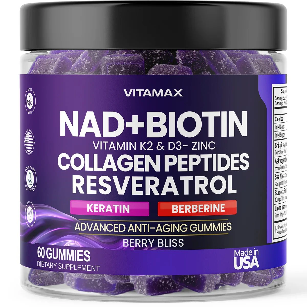 Nad + Biotin K2 & D3 60 Gummies