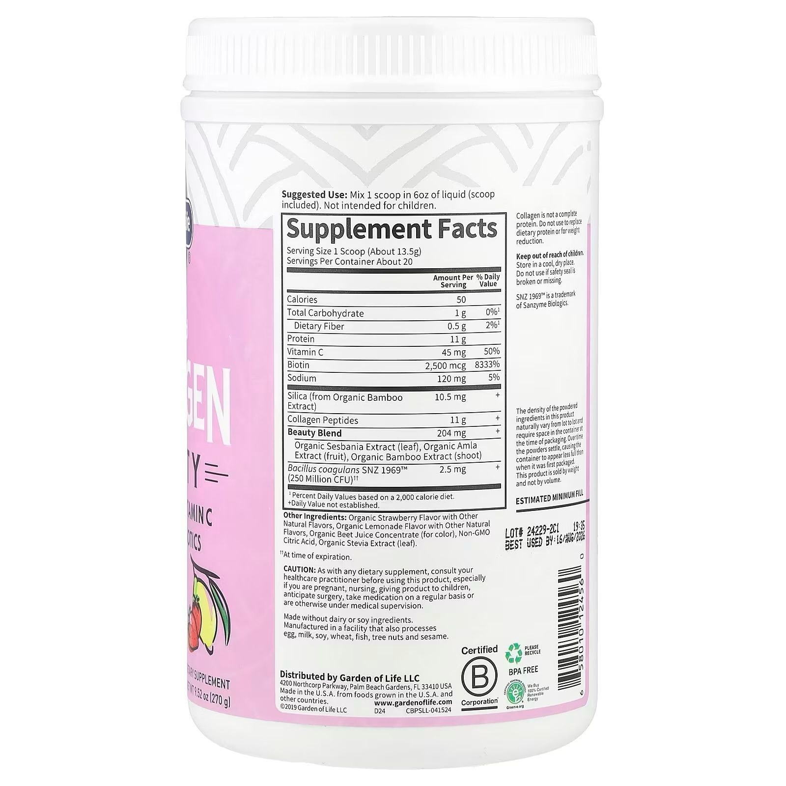 Grass fed Collagen Beauty 20 Servis - 270 g