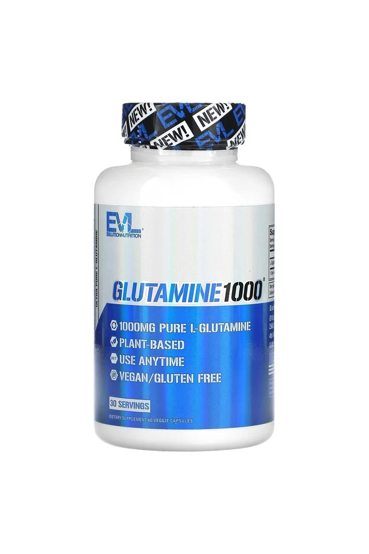 EVLution Nutrition, Glutamine 1000, 60 Bitkisel Kapsül.usa menş.