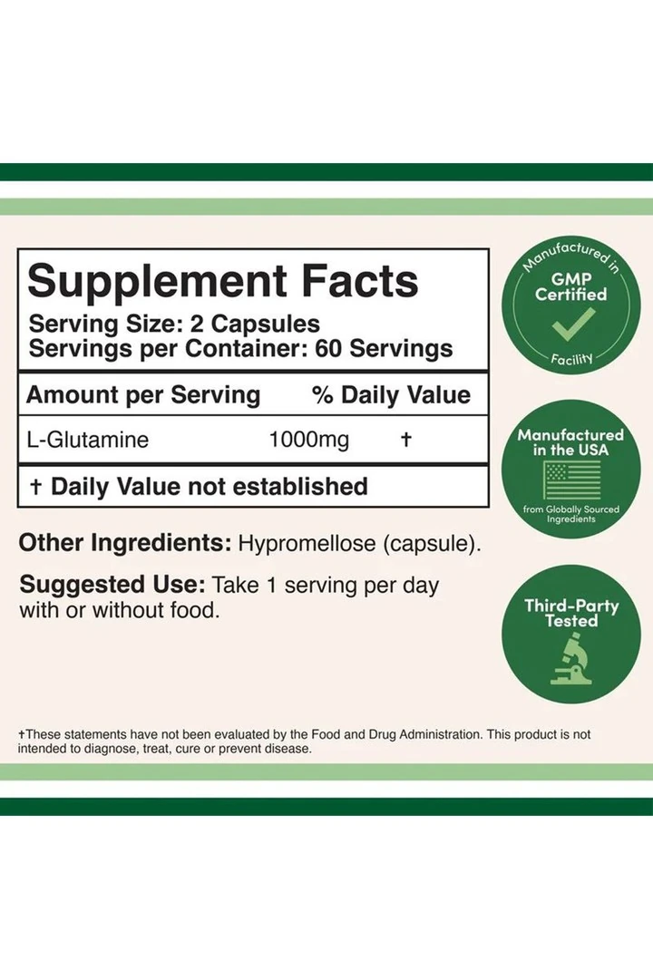 L-Glutamine 1,000mg 120 Veg.Kapsül.usa.vers.