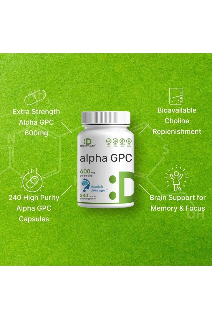 Alpha GPC 600mg Per Serving, 240 Capsules