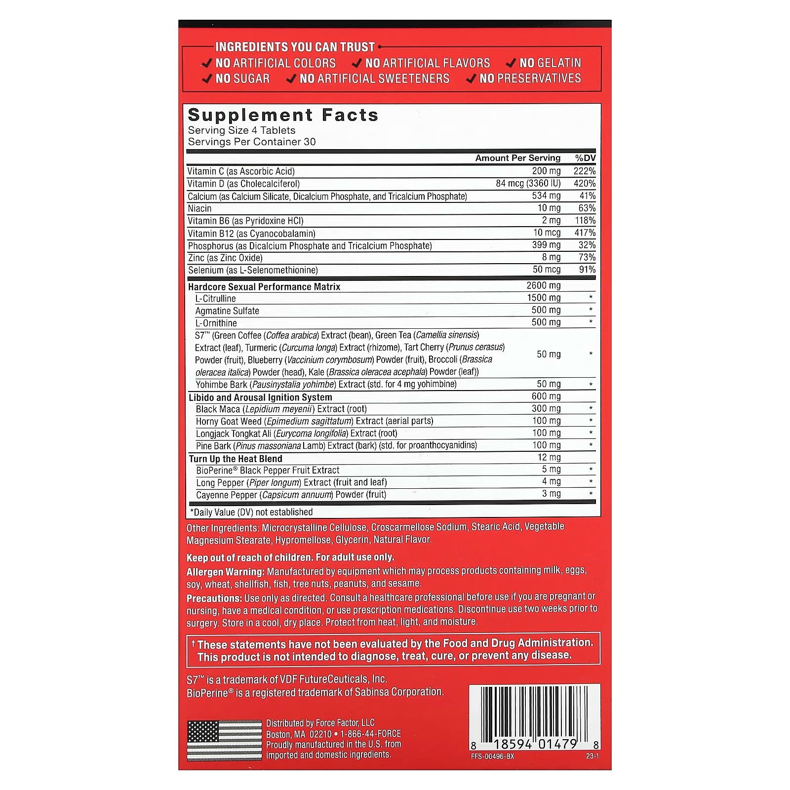 SCORE! Hardcore®, Performance and Libido Intensifier, 120 Tablets