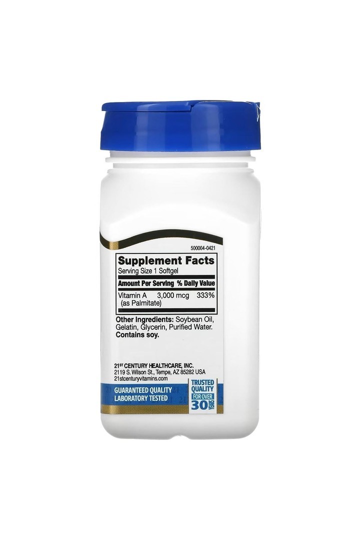A Vitamini, 3.000 mcg (10.000 IU), 110 Softgel