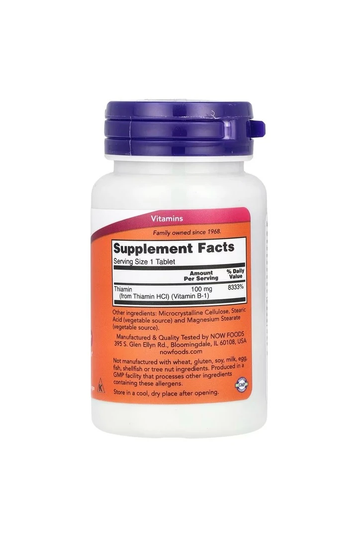 Now Foods B-1 100 Mg 100 Kapsül Nervous System Health