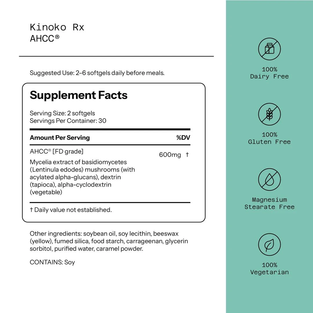 Kinoko Rx AHCC 300 mg 60 Softgels | usa menş.