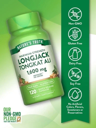 Longjack Tongkat ali Maximum Strength 1600 mg 120 Kapsül ( Quıck release )