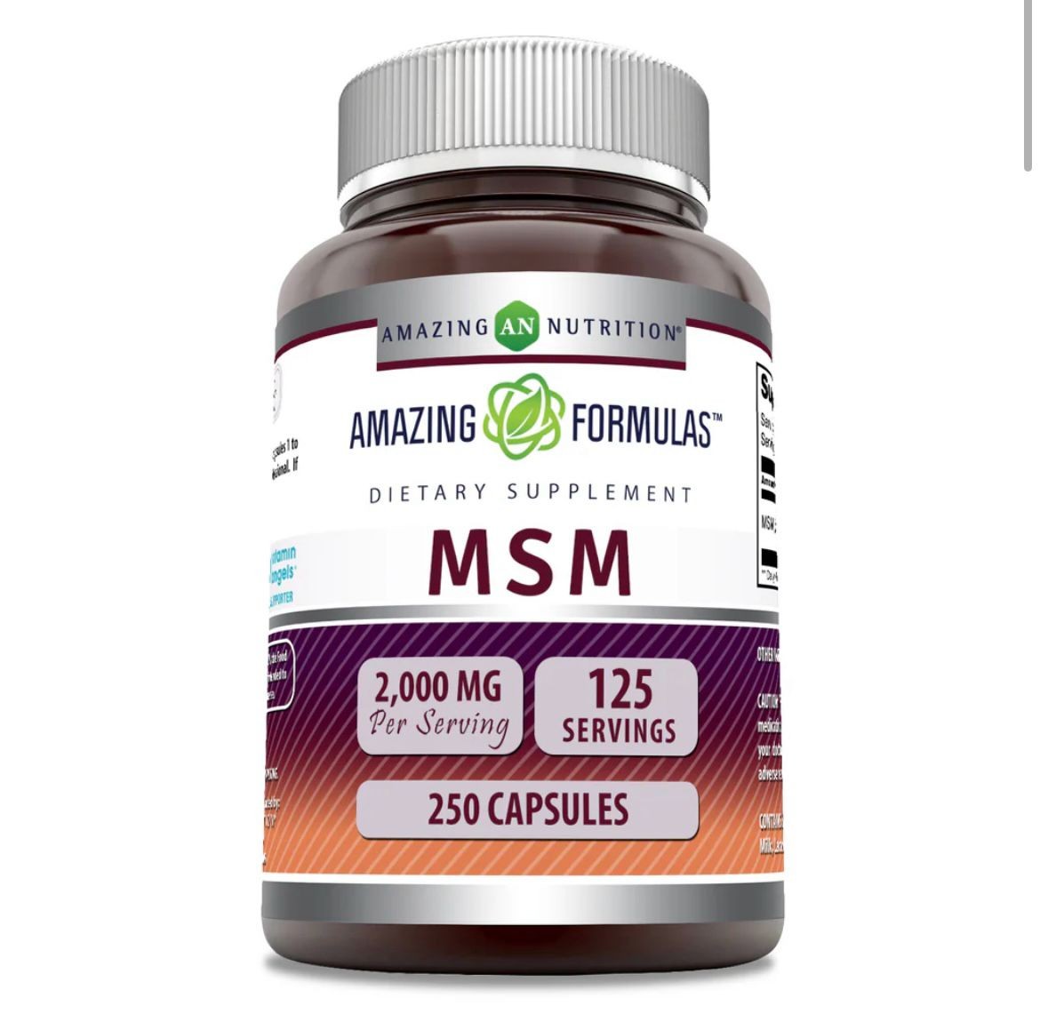 MSM (Methylsulfonylmethane) Supplement | 2000 Mg Per Serving | Capsules |  250 Kapsül 