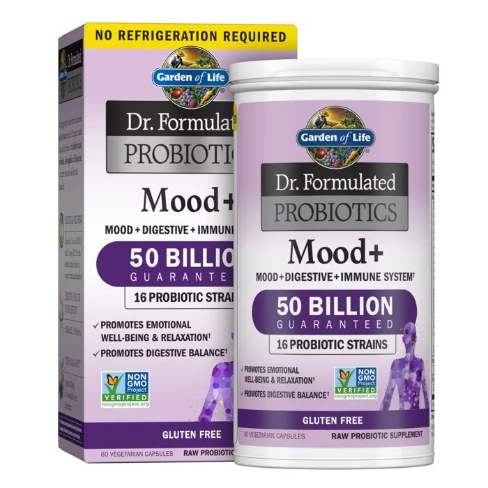 Probiotics Mood+ Digestive + Immune system Dr Formulated 50 billion - for Stress 60 Kapsül