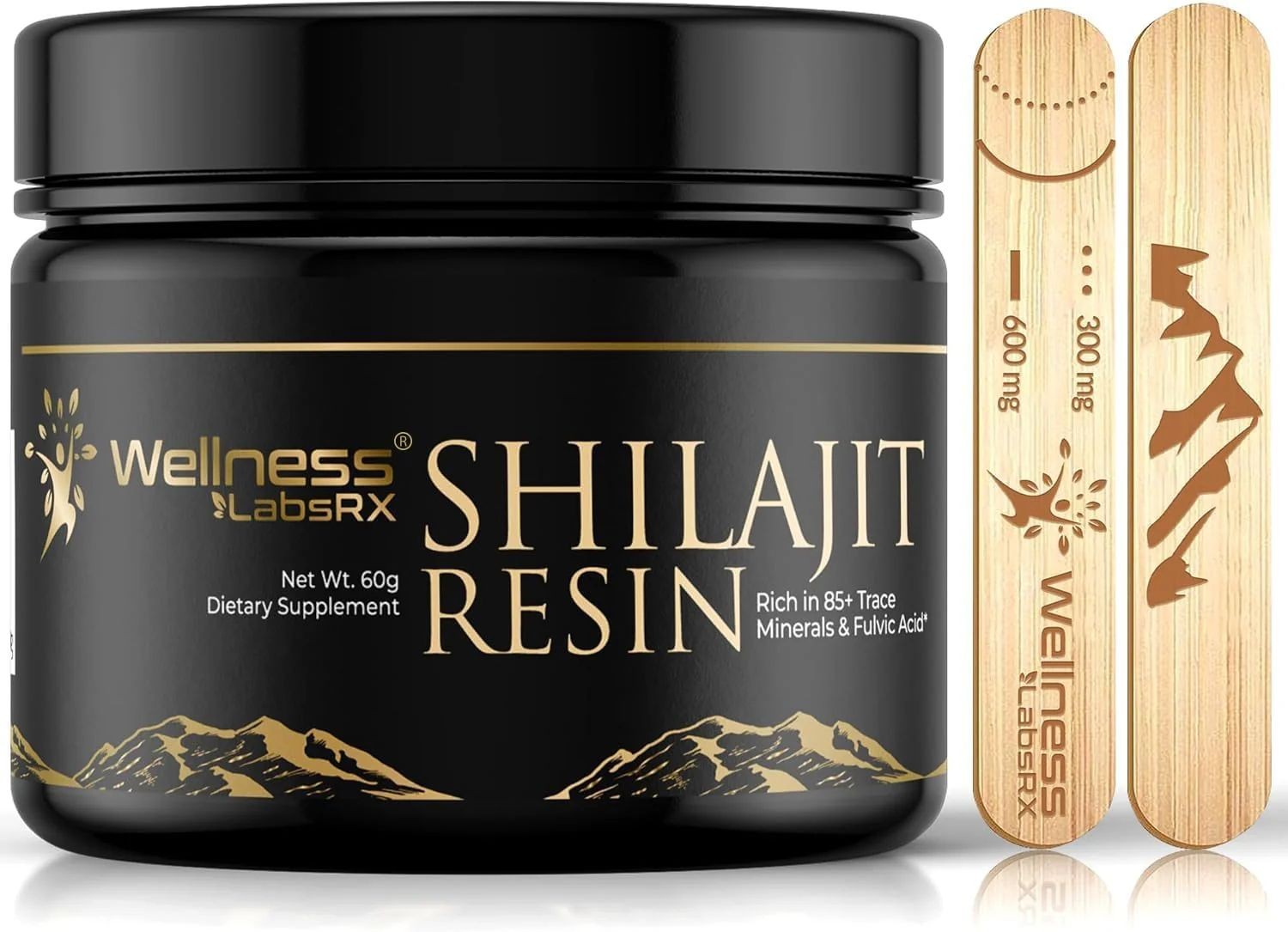 Pure Himalayan Organic Shilajit Resin 500mg Per Serving - 80% Fulvic Acid – 2 oz