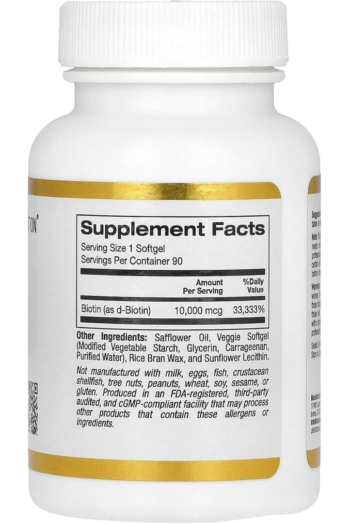 California Gold Nutrition, Biotin, 10,000 mcg, 90 Softgels- İthal