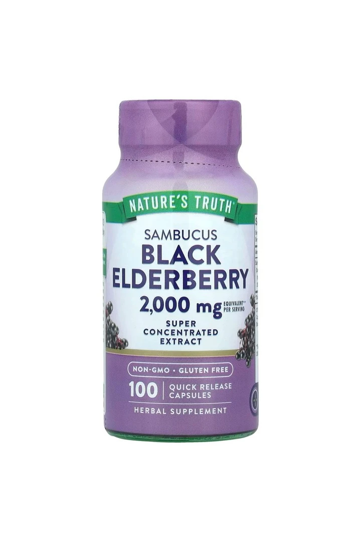 Nature's Truth, Sambucus Black Elderberry, 2,000 mg, 100 Quick Release Capsules (1,000 mg Per Capsule)