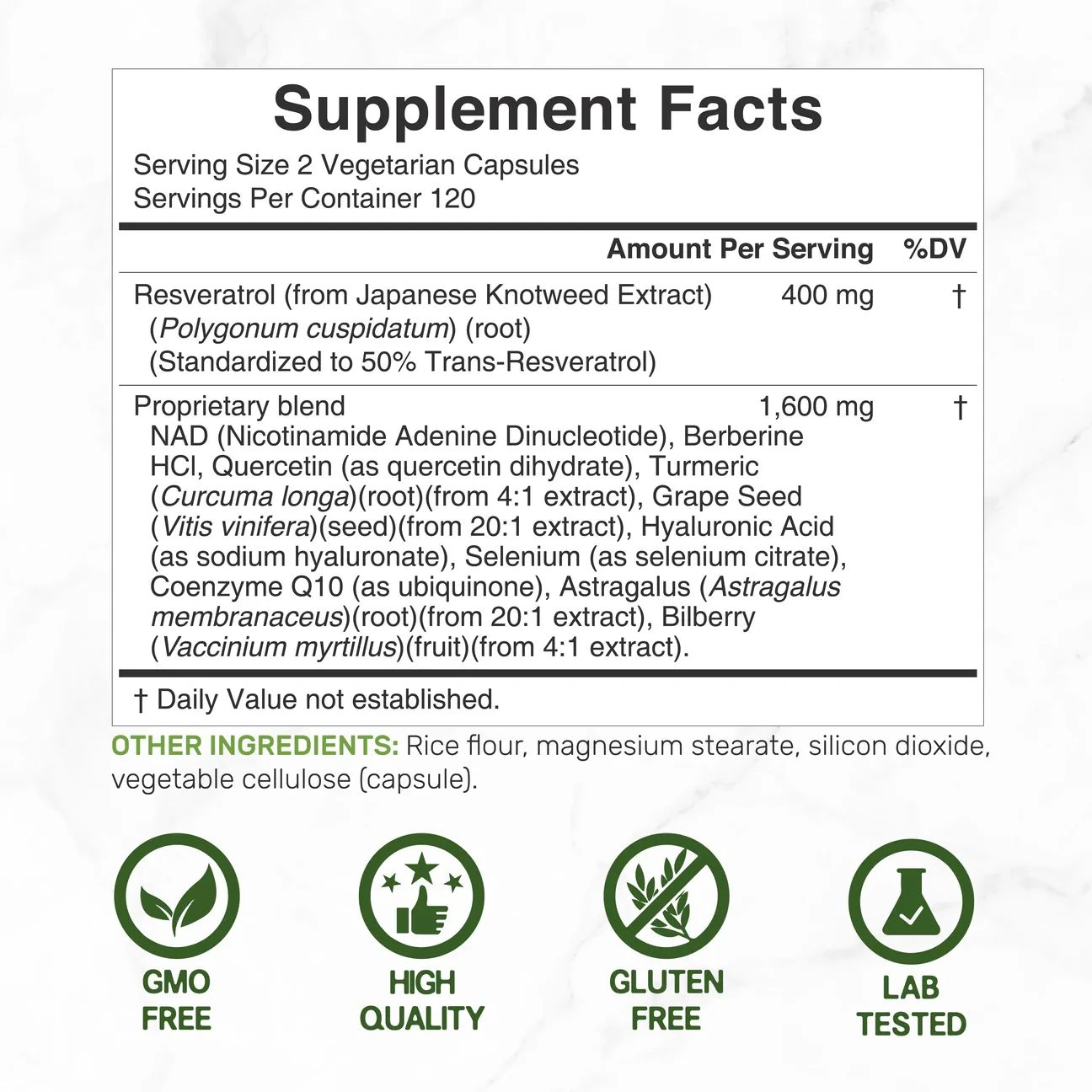 Resveratrol complex 2,000 mg 240 kapsül