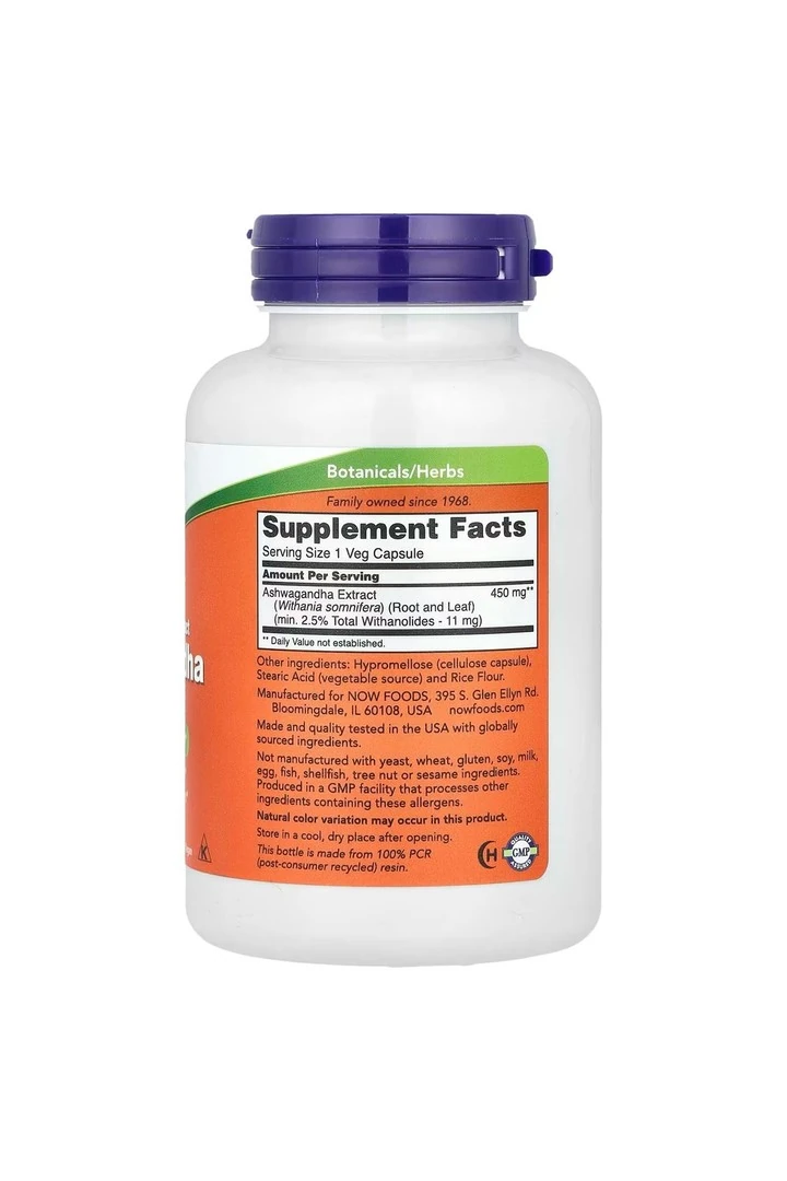 Now Foods Ashwagandh.aa 450 mg 180 Veggie Kapsül