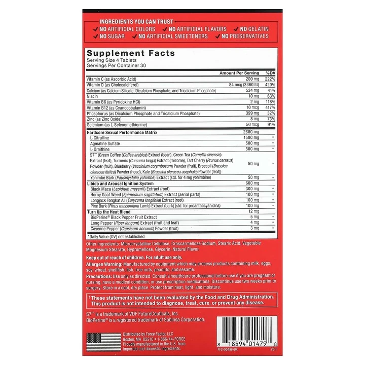 SCORE! Hardcore®, Performance and Libido Intensifier, 120 Tablets