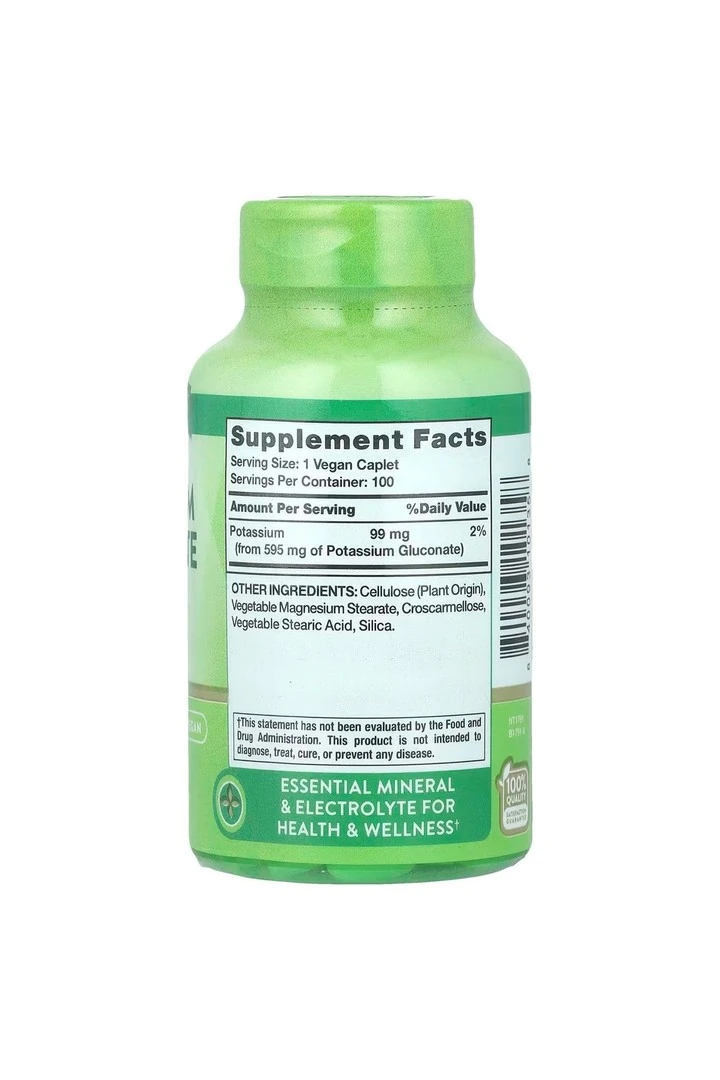 Potasyum Glukonat, 595 mg, 100 Kaplet