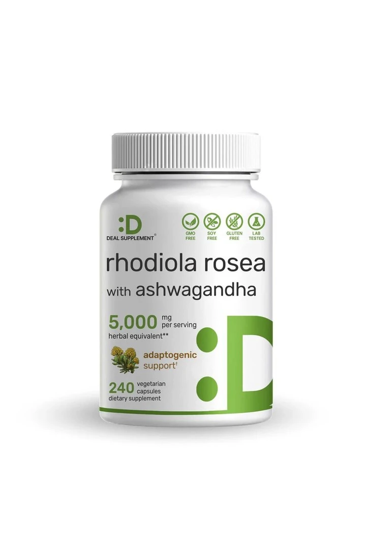Rhodiola Rosea with Ashwagan.dhaa 5,000mg Per Serving, 240 Veggie Capsule