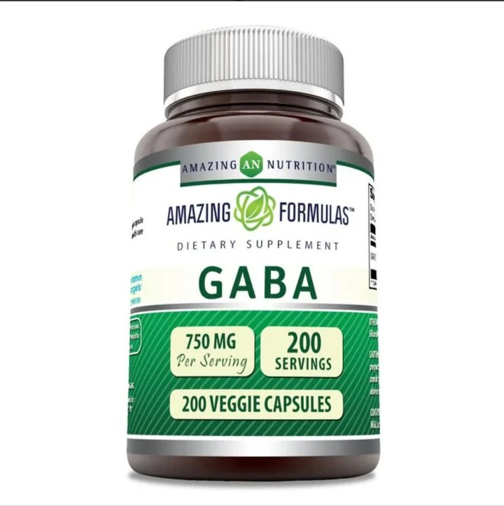 GABA 750mg Per Serving Veggie Capsules Supplement | Non-GMO | Gluten Free | Made in USA | Ideal for Vegetarians (200 Count)