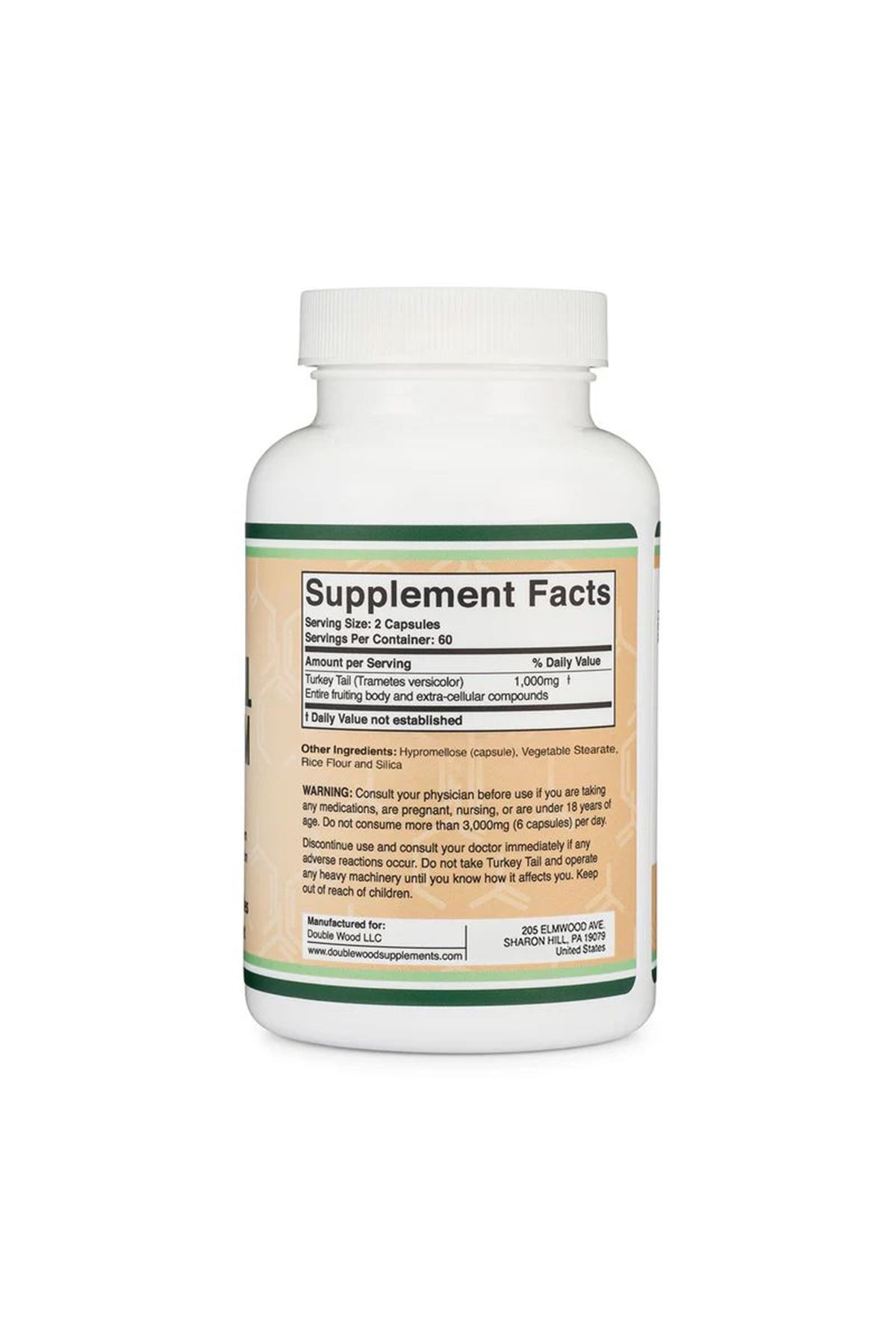 Turkey Tail Mushroom 1000 mg 120 veggie capsules