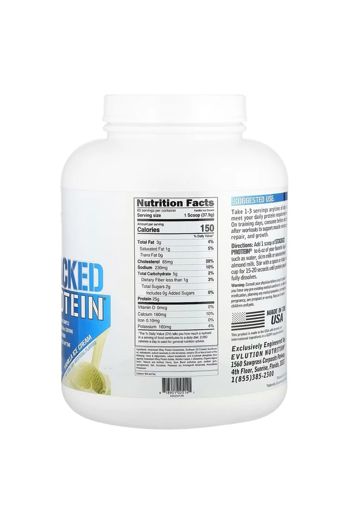 Stacked Protein Tozu - Vanilya Dondurma Aromalı - 2.268 gr - usa menş.