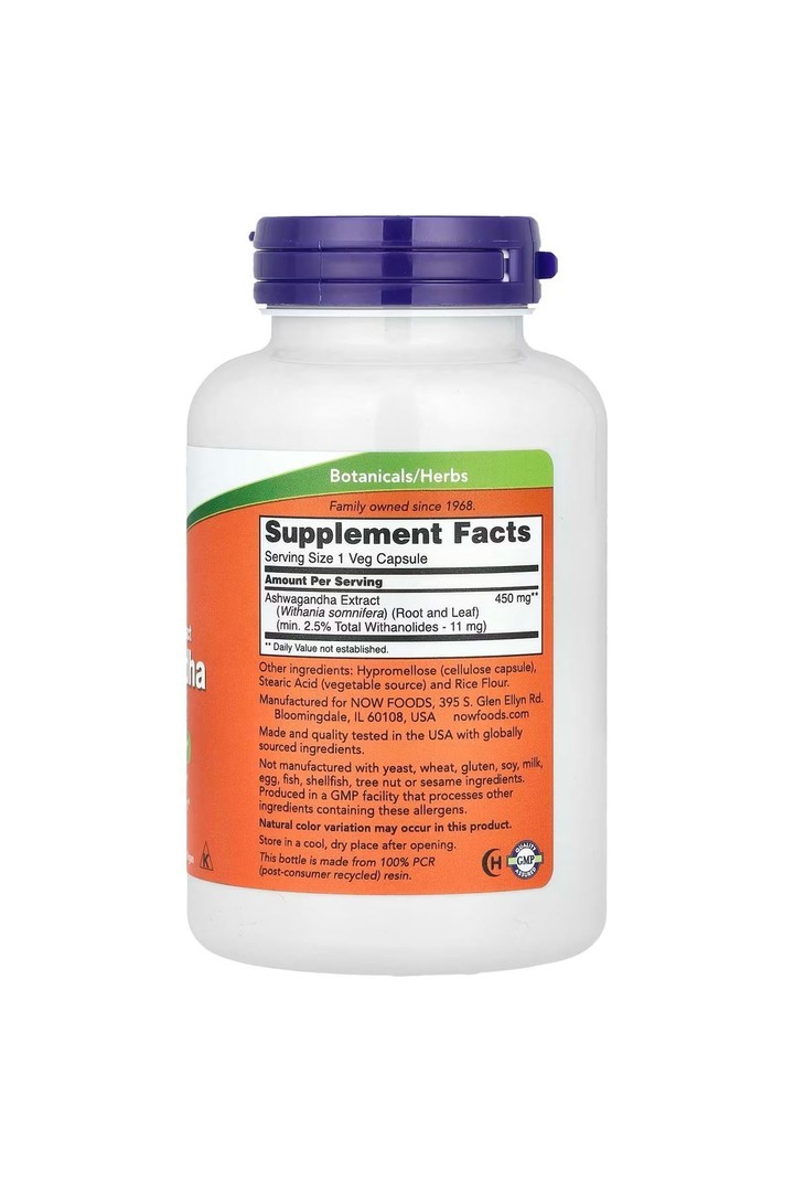 Now Foods Ashwagandh.aa 450 mg 180 Veggie Kapsül