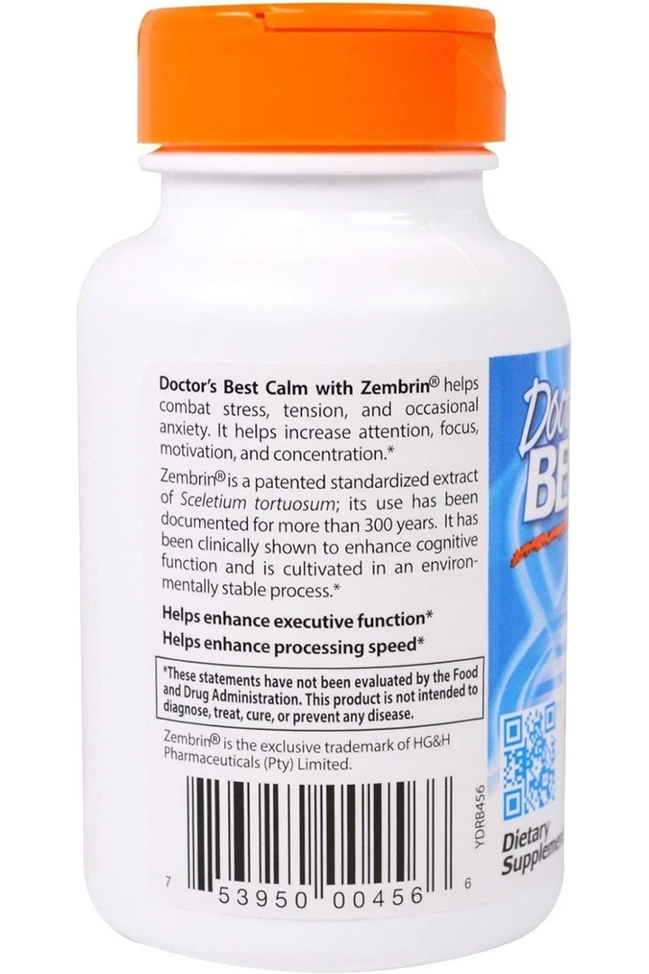 Doctor's Best Calm-Z With Zembrin 25 mg 60 Veggie Kapsül- İthal