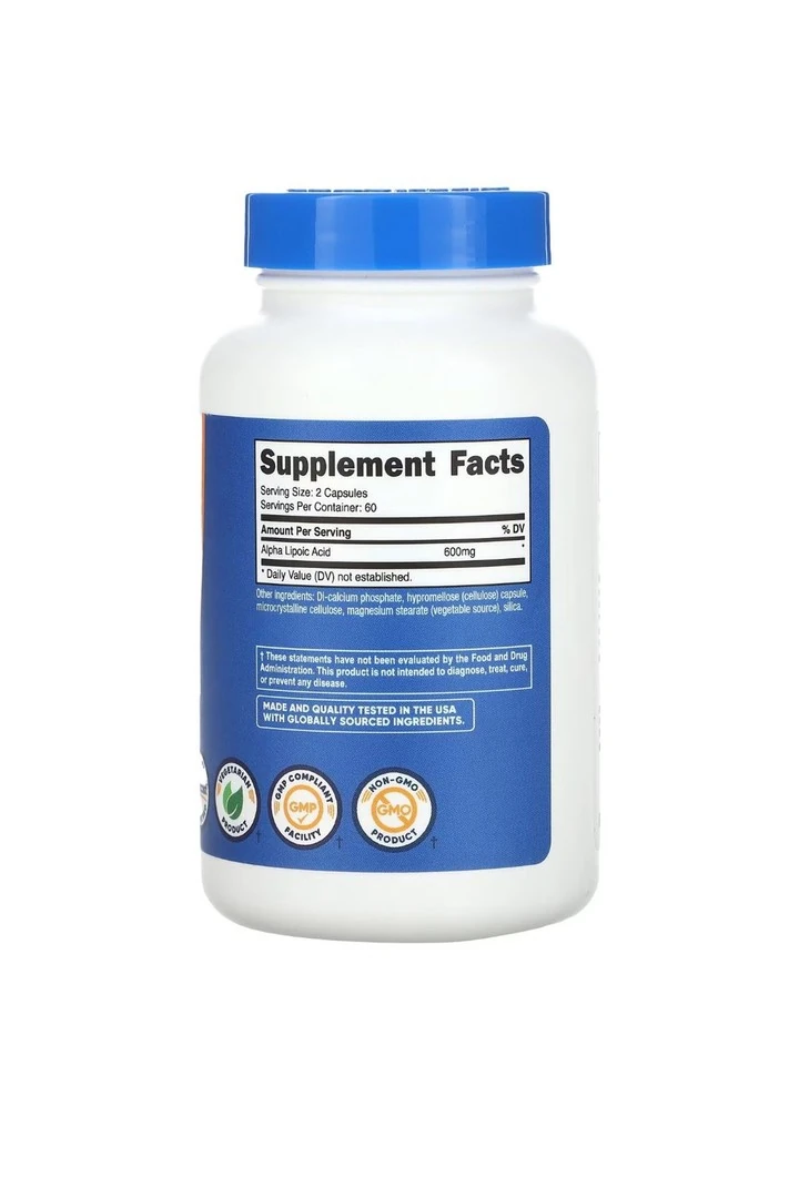 Nutricost Alpha Lipoic Acid 600 Mg 120 Kapsül