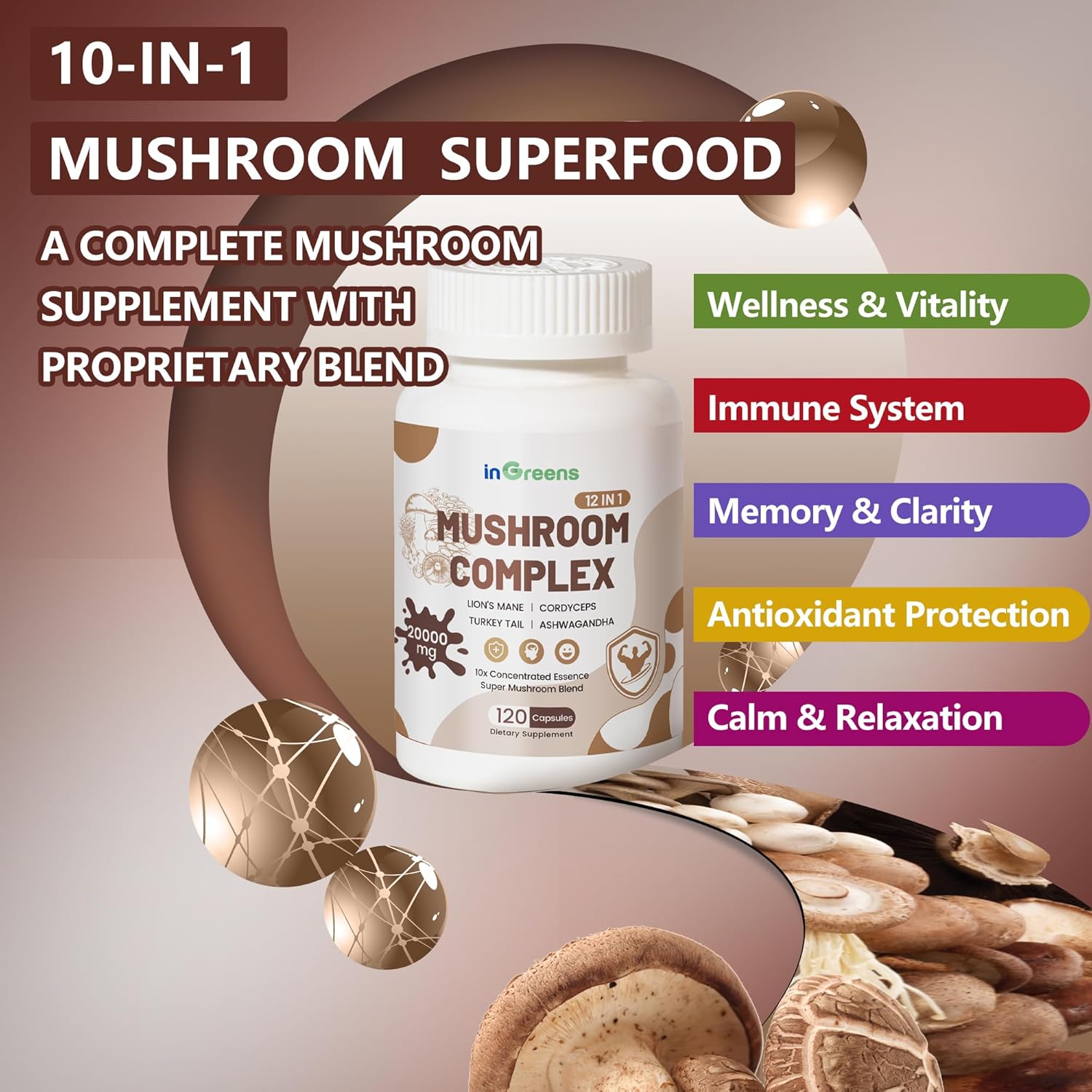 Mushroom Complex 12 in 1 20.000 mg 120 Kapsül