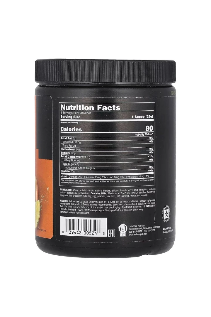 Animal,Clear Whey Isolate Pıneapple Orange 0,27 lb (125 g) usa vers.