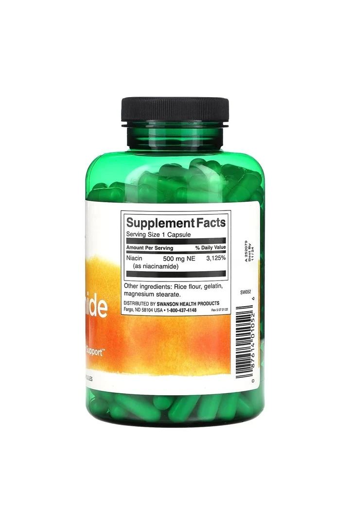 Niacinamide, 500 mg, 250 Capsules