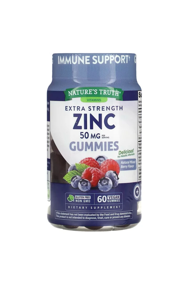 Zinc, Natural Mixed Berry, 50 mg, 60 Vegan Gummies