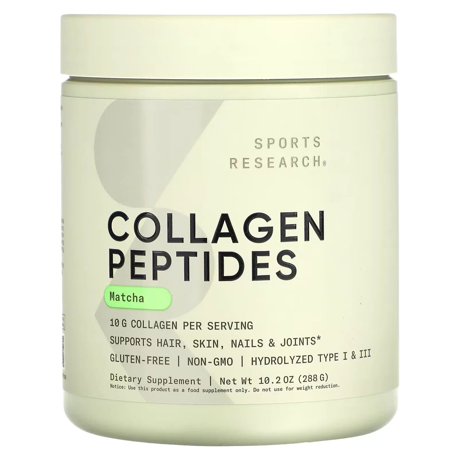 Collagen Peptides Matcha 10.2 OZ 288 g.