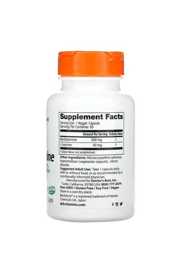Benfotiamine 300 mg with benfopure 60 Veg. Kapsül.usa menş.