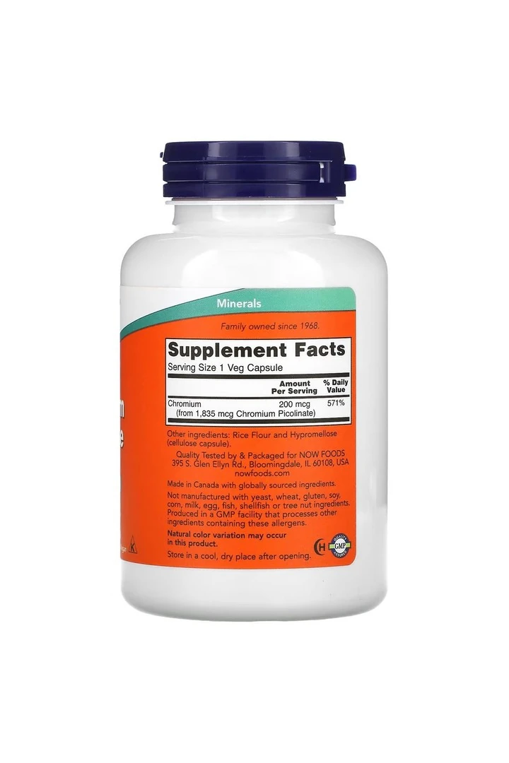 Chromium Picolinate, 200 mcg, 250 Veg Capsules