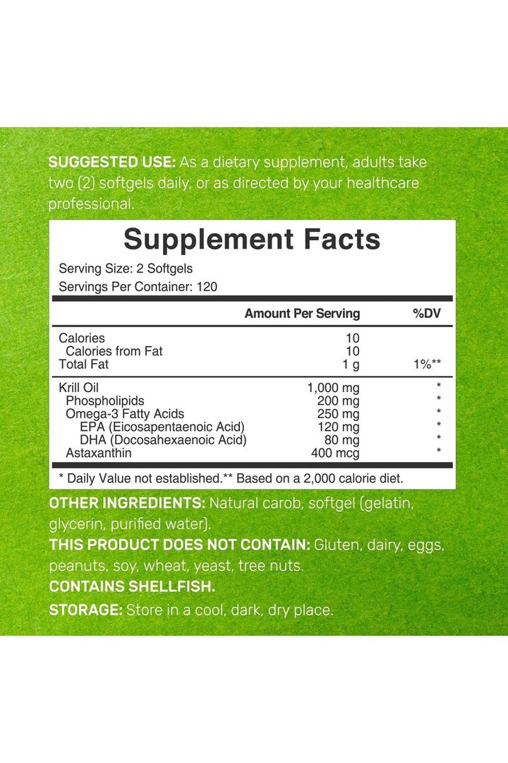 Antarctic Krill Oil, 1,000mg Per Serving, 240 Softgels