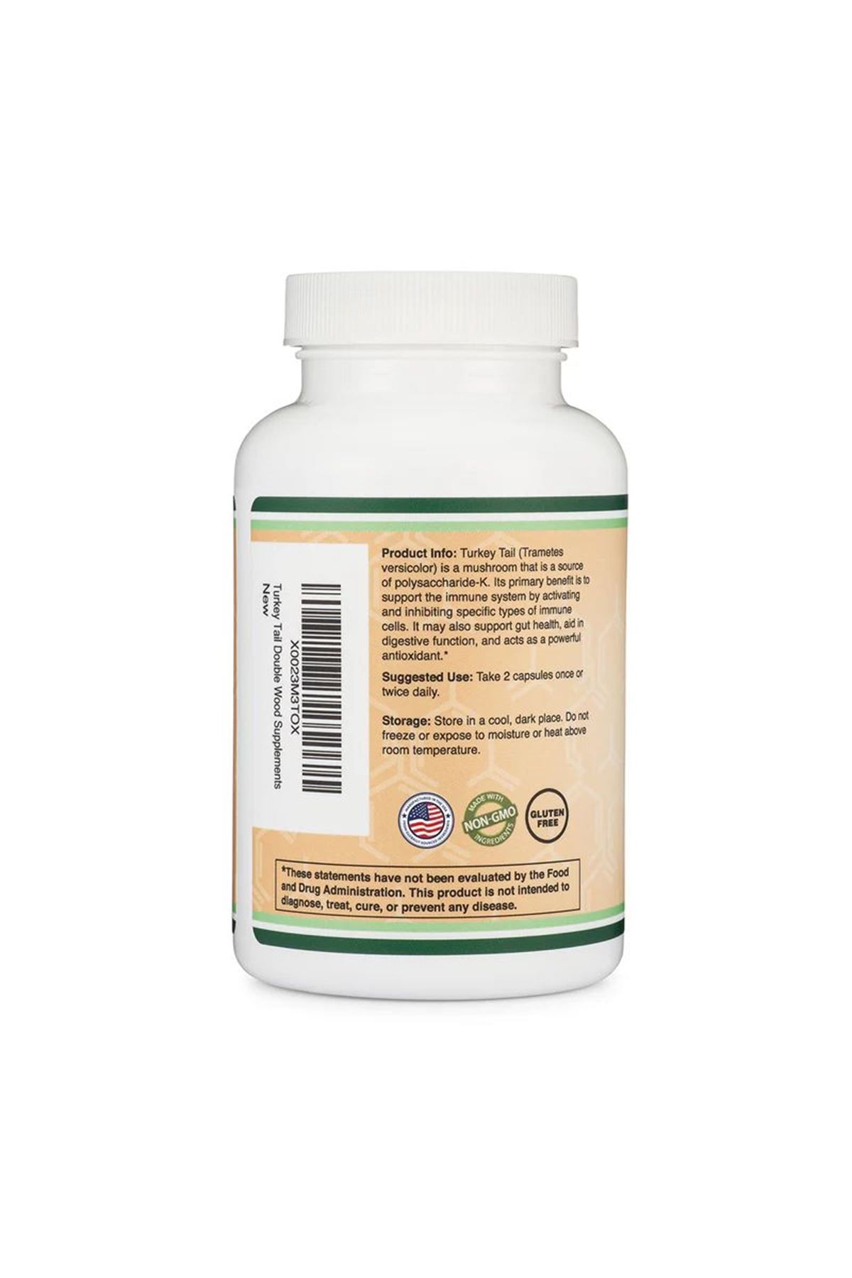 Turkey Tail Mushroom 1000 mg 120 veggie capsules